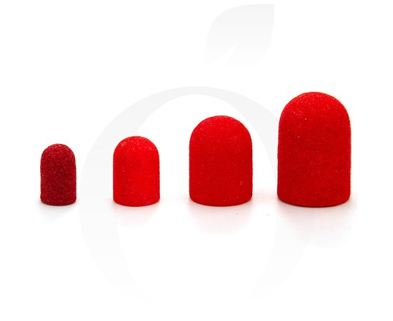 Зображення  Наждаковий ковпачок для манікюру червоний 120 грит 1 шт, 7 мм, Діаметр головки фрези (мм): 7, Колір: Червоний