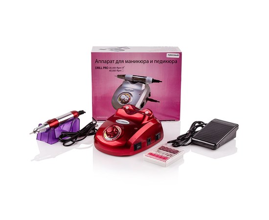 Зображення 2 Фрезер для манікюру Drill pro ZS 603 65 Вт 35 000 об, Червоний, Варіант: червоний