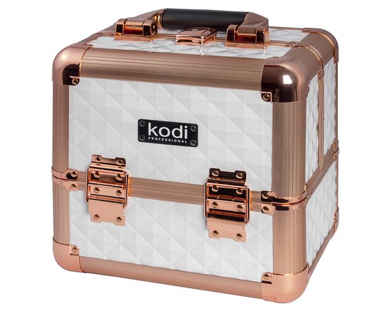 Изображение  Кейс для косметики Kodi №43 белый-розовое золото
