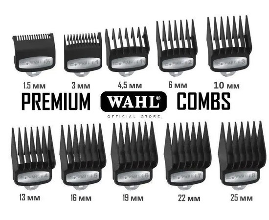 Изображение 2 Набор насадок Wahl Premium 10шт. (03421-100)