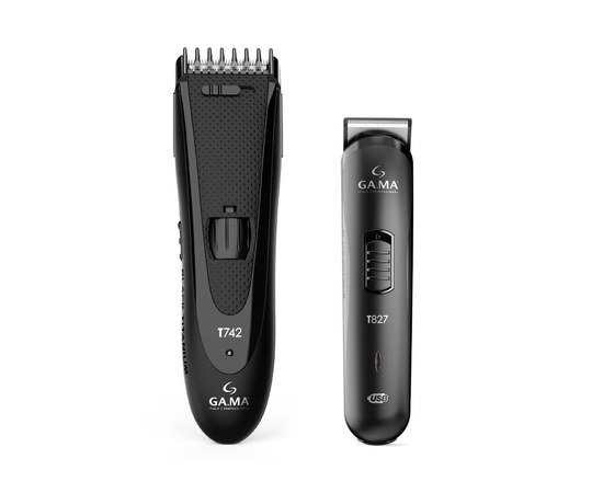 Изображение  Набор машинок для стрижки волос GA.MA Black Titanium T747 (Т742+T827) (Gm4512)