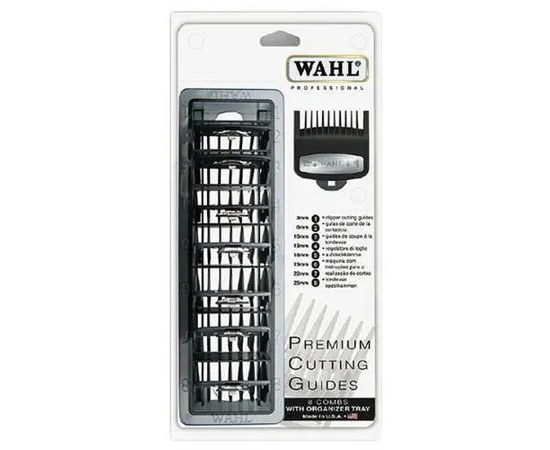 Зображення 6 Набір насадок Wahl 3171-600 Premium для машинок Magic, Taper, Senior, Legend, Icon, 8 шт. + підставка