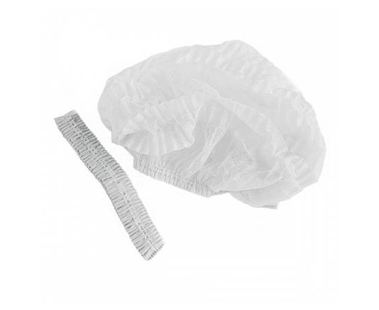 Изображение  Panni Mlada™ medical cap with double elastic band (100 pcs/pack) made of spunbond, white