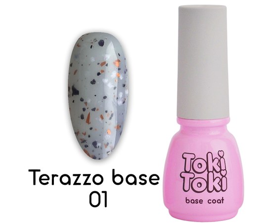 Изображение  Base for gel polish Toki-Toki Terazzo Base 5 ml TR01, Volume (ml, g): 5, Color No.: TR01