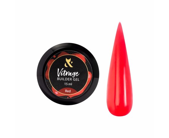 Изображение  FOX Vitrage Builder gel 15 ml, Red, Volume (ml, g): 15, Color No.: 4, Color: Red