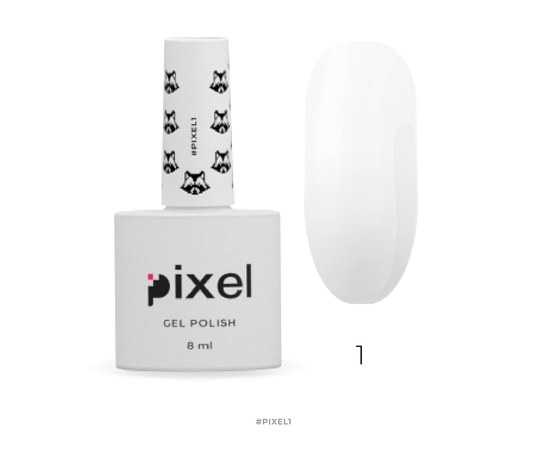 Изображение  Gel polish Pixel №001 (white), 8 ml, Volume (ml, g): 8, Color No.: 1