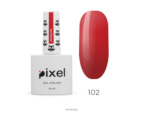 Изображение  Gel polish Pixel №102 (cherry), 8 ml, Volume (ml, g): 8, Color No.: 102