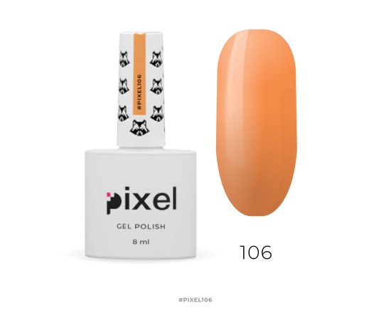 Изображение  Gel Polish Pixel No. 106 (bright carrot), 8 ml, Volume (ml, g): 8, Color No.: 106