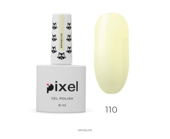Изображение  Gel polish Pixel №110 (milky yellow), 8 ml, Volume (ml, g): 8, Color No.: 110