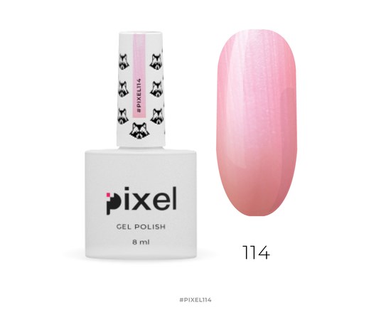 Зображення  Гель-лак Pixel №114 (рожевий, перламутр), 8 мл
, Об'єм (мл, г): 8, Цвет №: 114