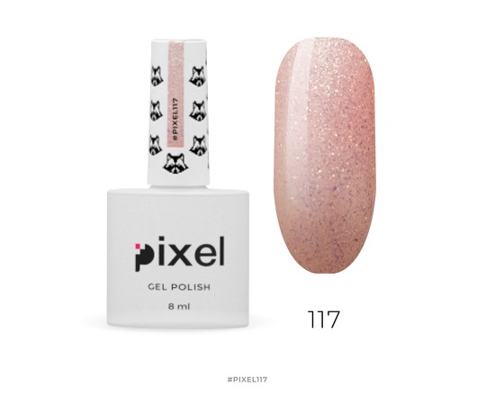 Изображение  Gel polish Pixel No. 117 (pink gold with sparkles), 8 ml, Volume (ml, g): 8, Color No.: 117