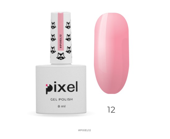 Изображение  Гель-лак Pixel №012 (красновато-розовый), 8 мл, Объем (мл, г): 8, Цвет №: 012