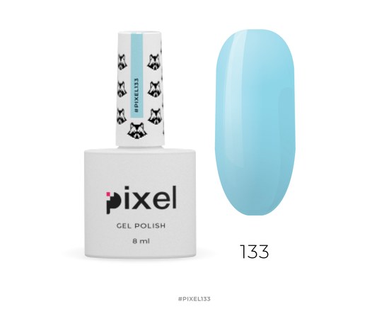 Изображение  Gel polish Pixel №133 (sky blue), 8 ml, Volume (ml, g): 8, Color No.: 133