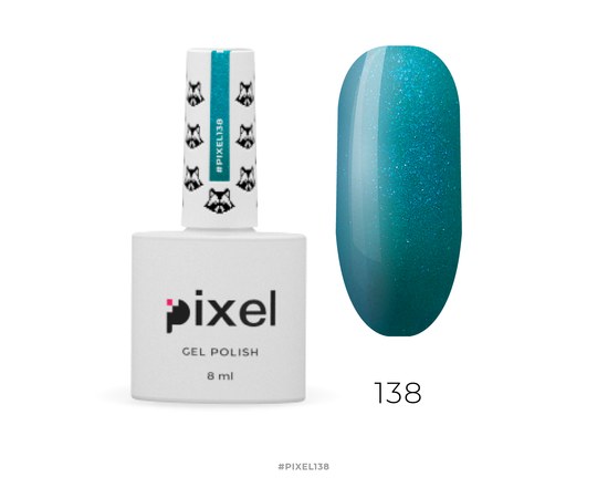 Изображение  Gel Polish Pixel No. 138 (turquoise with microshine), 8 ml, Volume (ml, g): 8, Color No.: 138