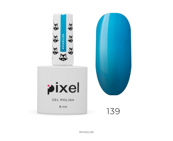 Зображення  Гель-лак Pixel №139 (блакитний з мікроблиском), 8 мл
, Об'єм (мл, г): 8, Цвет №: 139