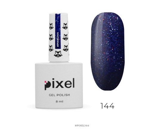 Изображение  Гель-лак Pixel №144 (темно-синий с микроблеском), 8 мл, Объем (мл, г): 8, Цвет №: 144