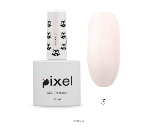 Изображение  Gel polish Pixel No. 003 (pinkish-beige), 8 ml, Volume (ml, g): 8, Color No.: 3