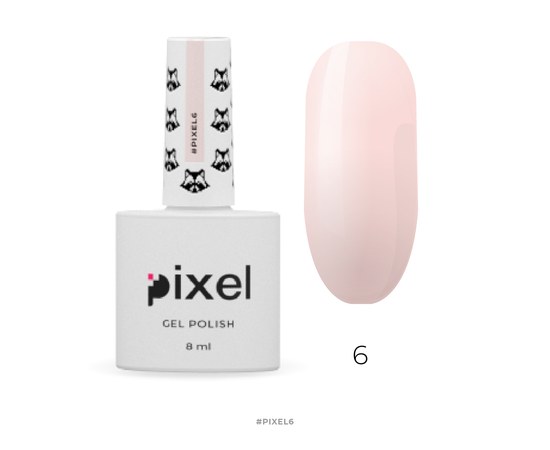 Изображение  Гель-лак Pixel №006 (пастельный бежево-розовый), 8 мл, Объем (мл, г): 8, Цвет №: 006