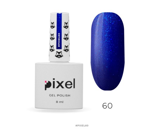 Изображение  Gel Polish Pixel No. 060 (blue with microshine), 8 ml, Volume (ml, g): 8, Color No.: 60