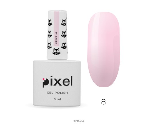 Изображение  Gel polish Pixel No. 008 (violet-pink), 8 ml, Volume (ml, g): 8, Color No.: 8