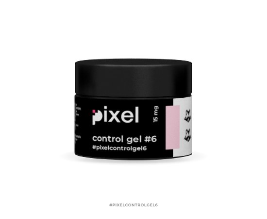 Зображення  Гель для нарощування Pixel Control Gel №06 (рожевий), 15 мл