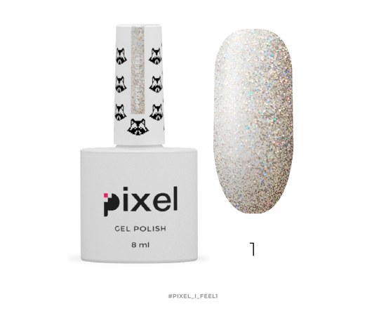 Изображение  Gel Polish Pixel i_Feel No. 01 (silver gray with sparkles), 8 ml, Volume (ml, g): 8, Color No.: 1