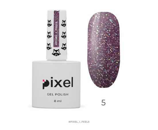 Изображение  Gel Polish Pixel i_Feel No. 05 (dusty lilac with sparkles), 8 ml, Volume (ml, g): 8, Color No.: 5
