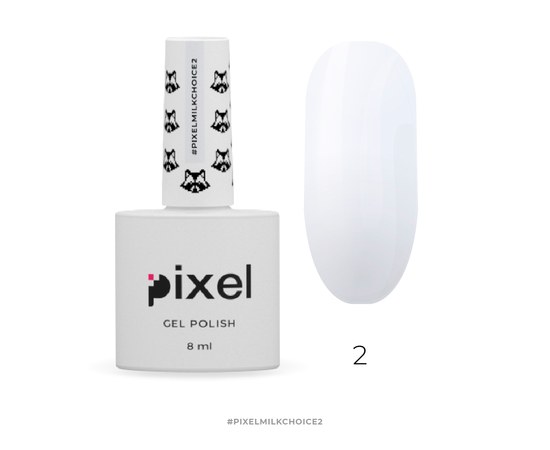 Зображення  Гель-лак Pixel Milk Choice №02 (молочно блідо-бузковий), 8 мл, Об'єм (мл, г): 8, Цвет №: 002