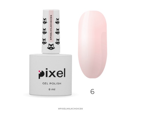 Изображение  Gel polish Pixel Milk Choice No. 06 (milky soft peach), 8 ml, Volume (ml, g): 8, Color No.: 6
