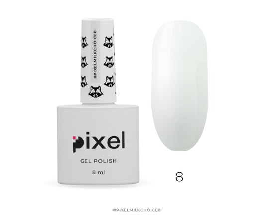 Изображение  Гель-лак Pixel Milk Choice №08 (молочно бледно-мятный), 8 мл, Объем (мл, г): 8, Цвет №: 008