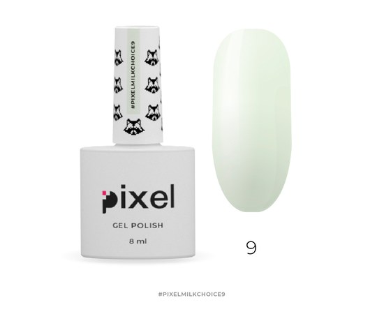 Изображение  Гель-лак Pixel Milk Choice №09 (молочно нежно-голубой), 8 мл, Объем (мл, г): 8, Цвет №: 009
