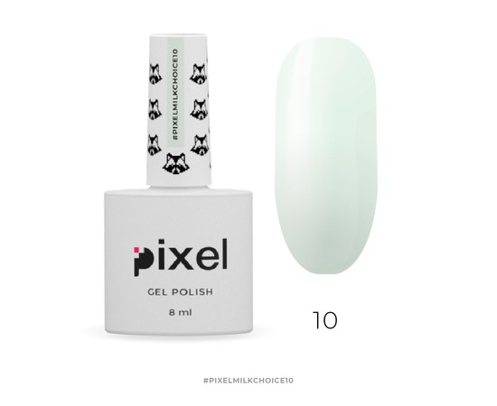 Зображення  Гель-лак Pixel Milk Choice №010 (молочно ніжно-м'ятний), 8 мл, Об'єм (мл, г): 8, Цвет №: 010