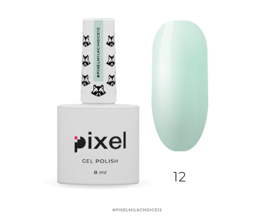 Изображение  Gel Polish Pixel Milk Choice No. 012 (milky mint), 8 ml, Volume (ml, g): 8, Color No.: 12