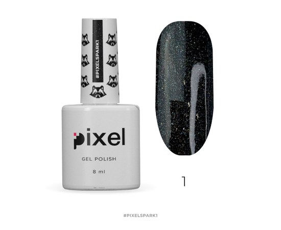 Зображення  Гель лак Pixel Spark №01(чорний, світловідбивний), 8 мл, Об'єм (мл, г): 8, Цвет №: 01