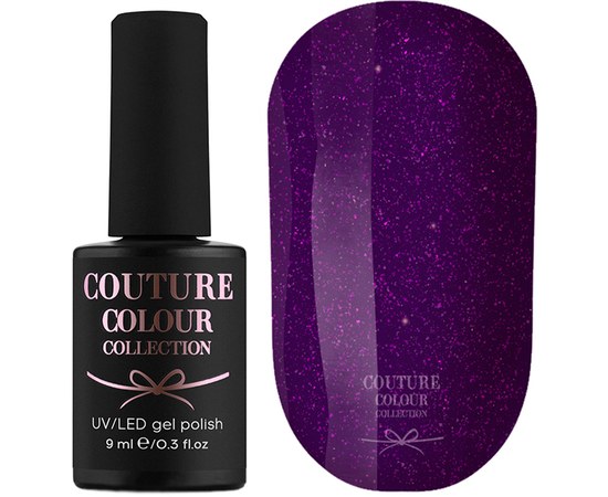 Зображення  Гель-лак Couture Colour №030 фіолетовий з блискітками 9 мл, Цвет №: 030