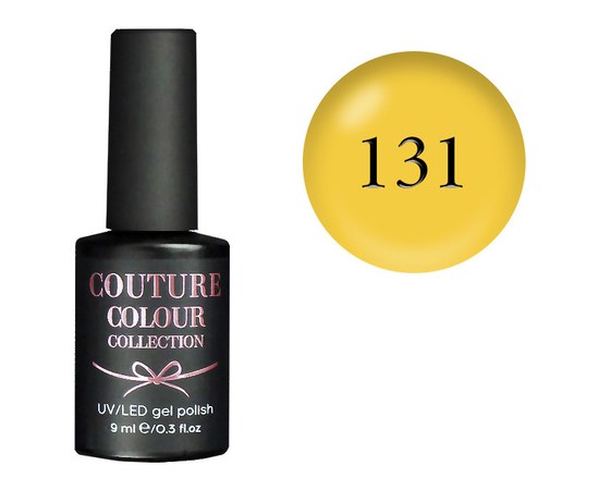 Зображення  Гель-лак Couture Colour №131 сонячно-жовтий, 9 мл, Цвет №: 131