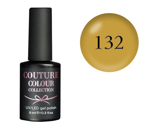 Изображение  Гель-лак Couture Colour 132 горчичный, 9 мл, Цвет №: 132