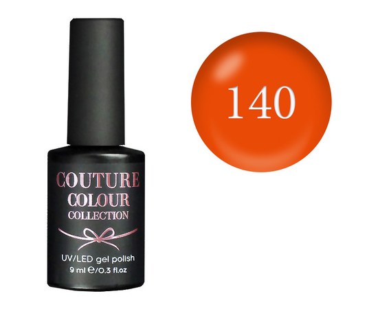 Изображение  Гель-лак Couture Colour 140 ярко-оранжевый, 9 мл, Цвет №: 140