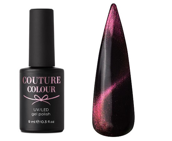 Изображение  Гель-лак Couture Colour Galaxy Touch GT04 золотисто-розовый (эффект 'Cat Eye'), 9 мл, Объем (мл, г): 9, Цвет: GT04