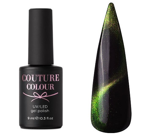 Изображение  Gel Polish Couture Color Galaxy Touch GT01 Golden Lime (effect 'Cat Eye'), 9 ml, Volume (ml, g): 9, Color No.: GT01