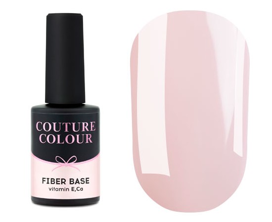 Изображение  Base for gel polish Couture Color Fiber Base FB 03 Icy Pink pale pink, 9 ml