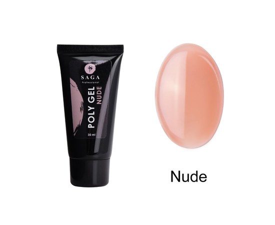 Зображення  Полігель SAGA POLY GEL Nude (тілесний), 30 мл, Об'єм (мл, г): 30, Колір: Nude