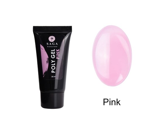 Изображение  Полигель SAGA POLY GEL Pink (розовый), 30 мл, Объем (мл, г): 30, Цвет №: Pink