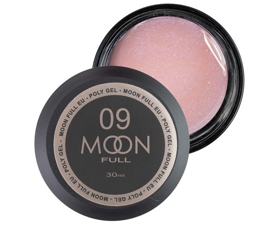 Изображение  Moon Full Poly Gel №09 Polygel for nail extension Natural pink with shimmer, 30 ml, Volume (ml, g): 30, Color No.: 9