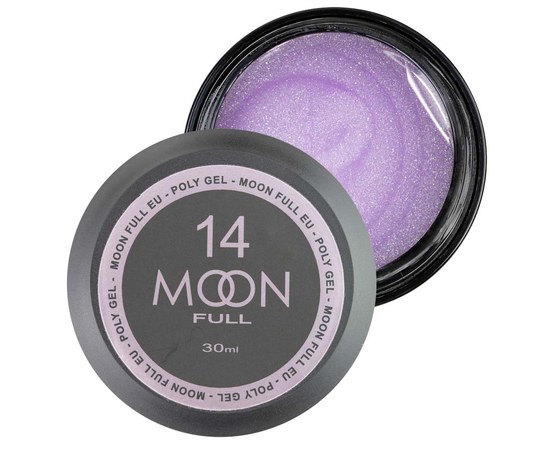 Изображение  Moon Full Poly Gel №14 Polygel for nail extension Pink diamond with shimmer, 30 ml, Volume (ml, g): 30, Color No.: 14