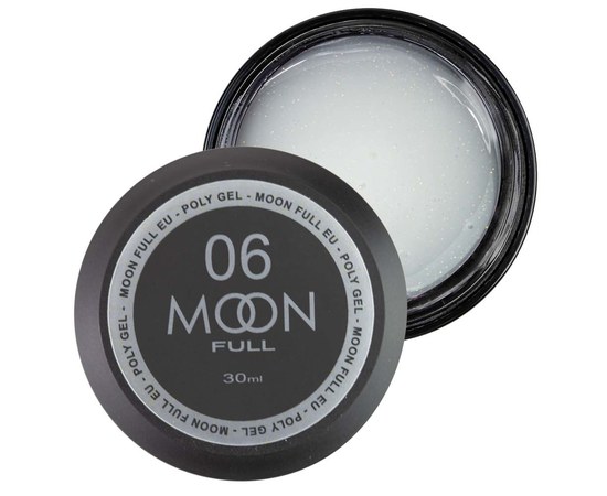 Изображение  Moon Full Poly Gel No. 06 Polygel for nail extension Milky with shimmer, 30 ml, Volume (ml, g): 30, Color No.: 6