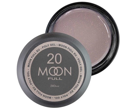 Изображение  Moon Full Poly Gel №20 natural Beige with shimmer, 30 ml, Volume (ml, g): 30, Color No.: 20
