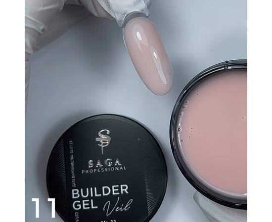 Изображение  Gel for building SAGA Builder Gel Veil №11 pastel pink, 30 ml, Volume (ml, g): 30, Color No.: 11