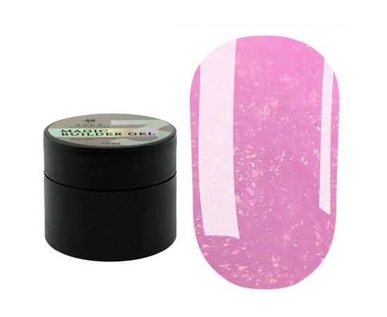 Изображение  Camouflage gel SAGA Builder Gel Magic No. 03 light pink with multi-colored potal, 15 ml, Volume (ml, g): 15, Color No.: 3