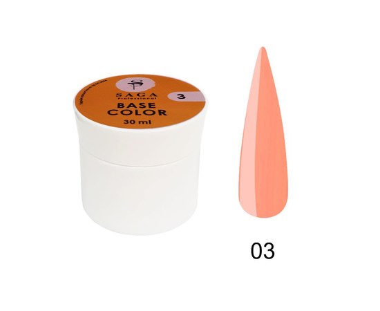 Изображение  Base camouflage SAGA Color Base №03 peach, 30 ml, Volume (ml, g): 30, Color No.: 3